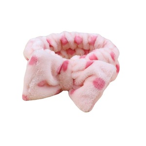 Bandeau papillon en flanelle pour femmes, élastique, pour le maquillage, le lavage du visage, le sport, usage quotidien, mélange de couleurs arc-en-ciel - Product Image 4