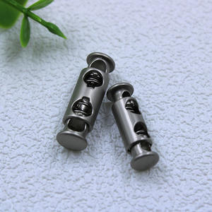 जस्ता मिश्र धातु डबल होल कॉर्ड लॉक इलास्टिक ड्रॉस्ट्रिंग धातु टॉगल स्टॉपर कॉर्ड अंत लॉक - Product Image 5