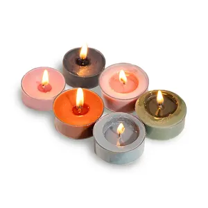 AROMA casa produttore Stock all'ingrosso 3 ore 15g verde rosa arancione blu candele profumate a lunga durata Tealight candela di cera di soia