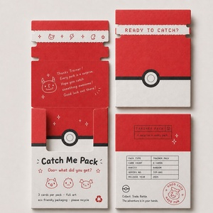 Paquete de Tarjetas de Papel Ecológicas Personalizadas con Diseño de <span class=keywords><strong>Anime</strong></span>, Impresión de Logotipo, Tarjetas Coleccionables de Pokémon, Sobre para Tarjetas de Juego - Product Image 2