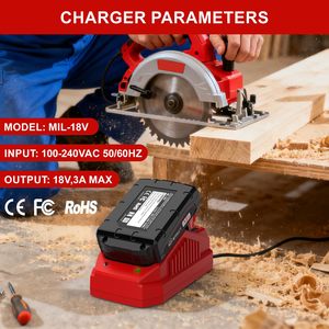 VICTPOWER 18V 3A เครื่องชาร์จเร็วสำหรับมิลวอกี M18 สถานีชาร์จแบตเตอรี่ลิเธียมไอออนสำหรับ M18 เครื่องมือไฟฟ้าแบตเตอรี่แบบชาร์จไฟได้ - Product Image 5