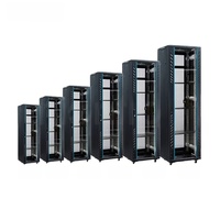 Armoire de serveur 12U IP20 pour centre de données, rack télécom FTTx 4U à 42U, armoire réseau au sol en acier laminé à froid noir verrouillable