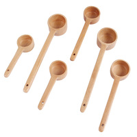 Cuillère en bois de hêtre à long manche, style japonais-coréen, créative, pour assaisonnement et mesure, idéale pour les desserts, les salons de thé et comme cadeaux d'affaires modernes