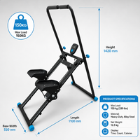 Steppeur vertical pliable pour la maison, appareil de cardio-training pour le corps entier avec écran LCD, capacité maximale 150 kg