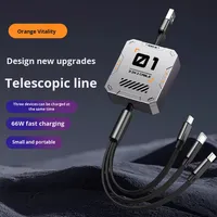 Câble de charge rétractable 3-en-1 USB3.0 Type-C TPE 1,2 m 100W en cuivre pur pour iPhone et ordinateur