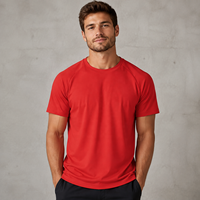 T-shirt pour homme en coton 100% 220GSM, col rond, grande taille, marque privée OEM