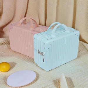 Mini Maleta Retro de 14 Pulgadas, Estuche Cosmético Portátil con Candado de Combinación, Color Sólido, Resistente al Agua, Bolsa de Viaje Ligera - Product Image 3