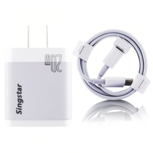 Cargador <span class=keywords><strong>SingStar</strong></span> Tipo-C, Cable de Carga PD para UE, EE. UU. y Reino Unido, Adaptador de Pared USB Tipo C de Carga Rápida de 20 W para iPhone 14, 15, 16, 17 Air - Product Image 2