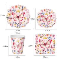 Nouvel ensemble de 2000 assiettes jetables biodégradables thème fleurs sauvages nordiques pour fête d'anniversaire