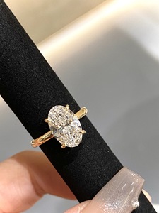 Bague de fiançailles et de mariage Xinfly 2026 Au750 Or 18 carats avec diamant ovale de 1 carat cultivé en laboratoire, bijoux personnalisés pour femmes - Product Image 6