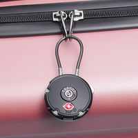 Cadenas à combinaison à 3 chiffres de forme ronde avec logo personnalisé, cadenas TSA pour les voyages internationaux, bagages