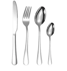 luxury stainless steel quality party supply golden supplier knife fork and spoon wedding dinnerware silver tableware cutlery set