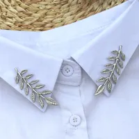 Nouvelle Broche de Col Vintage en Forme de Feuille pour Femme, Épingle Décorative en Métal pour Vêtements et Pulls, Bijou de Mode