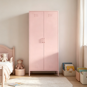 <span class=keywords><strong>Armadio</strong></span> Moderno in Legno a <span class=keywords><strong>2</strong></span> <span class=keywords><strong>Ante</strong></span> con Vano Portaoggetti <span class=keywords><strong>per</strong></span> Camera da Letto, con Fessure di Ventilazione, Dimensioni Personalizzabili - Product Image 4