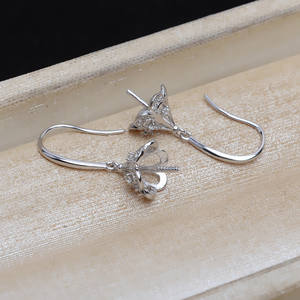 Crochet d'oreille en argent S925, boucle d'oreille Baotou, perle de 10-12 mm, accessoires de bijoux faits à la main, composants de bijoux JG5223 - Product Image 4