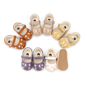 Zapatos Casuales de Piel Sintética para Niña Pequeña, Zapatos de Vestir con Estampado de Flores para Bebés que Empiezan a Caminar - Product Image 1
