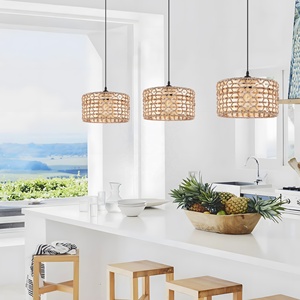 Nouveau Design Bambou Pendentif Lumière À La Main En Rotin Moderne Lustre Restaurant Suspension Cuisine Îlot Led Suspension Lumière - Product Image 2