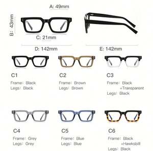 Montures de lunettes anti-lumière bleue TR90 tendance 2025 personnalisables avec logo, lunettes d'ordinateur carrées pour hommes et femmes - Product Image 6