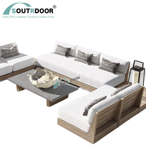 Sang Trọng Hiện Đại Gỗ Tếch 2-Chỗ Ngồi Giường Mặt Trời Rắn Đôi Ghế Patio Vườn Ngoài Trời <span class=keywords><strong>Lounger</strong></span> Cho Sân & Khách Sạn Mới Đến - Product Image 5