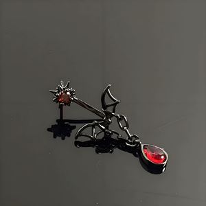 Vintage Goth Spider Web Hoop <b>Earrings</b> for Women Men Punk Red Crystal Water Drop Pendant <b>Earrings</b> Party Fashion Jewelry Y2K Gift - Product Image 4