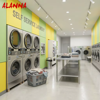 Mesin Cuci Kering Otomatis Komersial Berbasis Koin, Mesin Cuci Laundry Stainless Steel Sepenuhnya Otomatis