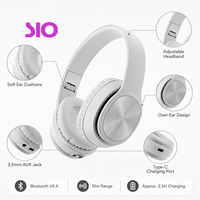 Casque de jeu sans fil pliable 5.4 HiFi Stéréo Bass USB Type-C Rechargeable avec câble AUX, Casque supra-auriculaire