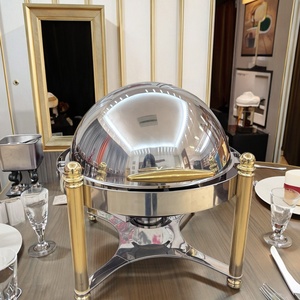 Réchaud commercial en acier inoxydable colonne romaine grande capacité Buffet chauffe-aliments poêle équipement de maintien de réchauffement - Product Image 5