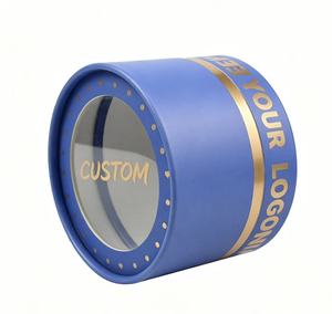 Tube en papier transparent, cylindre en papier kraft visuel transparent, tube d'emballage rond personnalisé en PVC écologique pour cadeau - Product Image 4