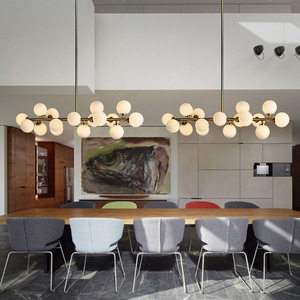 JYLIGHTING Lampadario Moderno in Vetro Bianco a Forma di Globo, <span class=keywords><strong>Lampada</strong></span> a Sospensione per Soggiorno, Sala da Pranzo, Negozio, 110-240V - Product Image 5