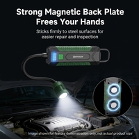 Lampe de travail LED COB rechargeable à col de cygne 360 degrés, base magnétique, type C, lampe d'inspection flexible pour réparation automobile et garage