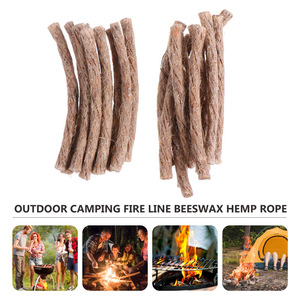 Allume-feu en corde de chanvre 6x100 mm, ciré, pour camping en plein air, allume-feu de cuisine, léger, portable, facile à utiliser - Product Image 4