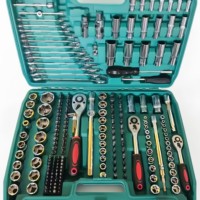 Ensemble d'outils de réparation automobile 216 pièces en acier au chrome-vanadium, clé à cliquet 72T 24T, barre d'extension de embouts S2, étui rigide, garantie OEM 1 an