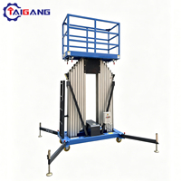 Plateforme élévatrice mobile électrique TAIGANG 4-14M homologuée CE, mât hydraulique 6M-10M, élévateur à échelle en alliage d'aluminium, double commande, plateforme antidérapante