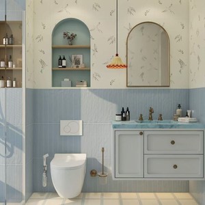 Gạch ốp lát nội thất toàn sứ, bề mặt mờ chống mài mòn, kích thước 400x800, màu xanh dương, dùng cho nhà tắm, nhà bếp, ban công, ốp tường và lát sàn