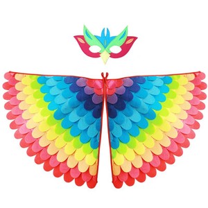 Capa portátil multiusos para pájaros, disfraz de fieltro con alas de pájaro, regalo de fiesta de Año Nuevo rosa - Product Image 4