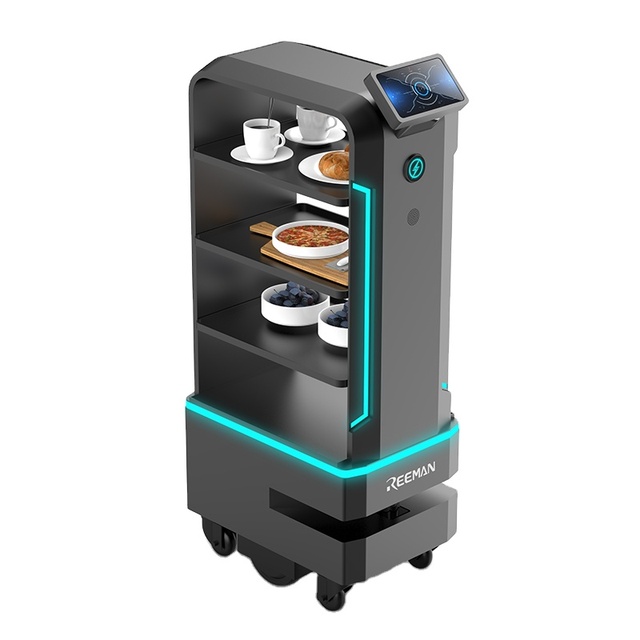 Customization China Reeman HBOT12 AI Delivery Robot with 7-inch Screen 4 Compartments WiFi for Restaurants & Hotels