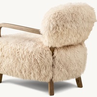 Meubles d'intérieur classiques de luxe, meubles de salon vintage en bois massif, fauteuils en cuir cachemire