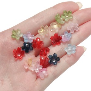 Glass Flower Beads 10x10.5mm Transparent For Jewelry Making DIY Earring Necklace <b>Material</b> Wholesale - Product Image 5