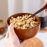 Solid Jujube Wood Seamless Hand-Turned Bowl 10-15cm Diameter 1900lbf Janka Hardness Insulated Food-Grade Nordic Japanese-style
