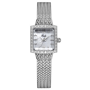 Reloj elegante para mujer, de alta gama, con esfera cuadrada de nácar, estilo vintage, resistente al agua, de cuarzo. - Product Image 5