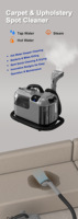 Machine de nettoyage de tissus QC204 – Pulvérisation et aspiration à l'eau chaude, modes de nettoyage réglables – Nettoyage en profondeur pour tapis et canapés – Usage domestique