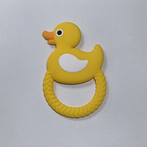 Mordedores de Silicona con Forma de Pato Rosa y Anillo, Juguetes de Dentición Suaves y Masticables para Bebés - Product Image 5