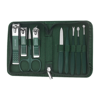 Ensemble de manucure et de pédicure WELLFLYER MS-1283 en gros kit de nail art noir rouge outils pour ongles en acier inoxydable kit de soins de beauté