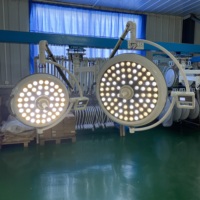 Lampe chirurgicale LED à double dôme sans ombre, haute luminosité CRI 98, support réglable, équipement d'éclairage professionnel pour interventions chirurgicales