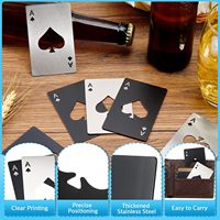 Décapsuleurs personnalisés en forme de carte de poker, décapsuleur en acier inoxydable format carte de crédit pour portefeuille, poche, mariage, fête, bon cadeau