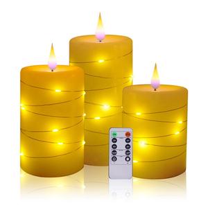 Nieuwe Kogel 3d Zwarte Lont Echte <span class=keywords><strong>Wax</strong></span> Kaarsen Led Licht - Product Image 5