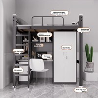 Cadre de lit en métal sur mesure, robuste et soudé, pour chambres d'hôtel, dortoirs du personnel et espaces de vie collectifs