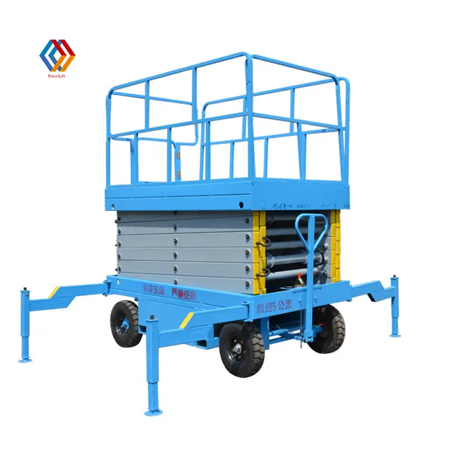 8M 10M 16M Electric Mobile semi-electric tracked Scissor Lift with Hydraulic System for Building Material Shops and Farms