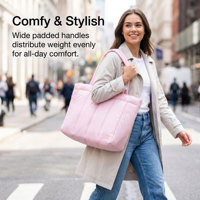Sac fourre-tout matelassé léger rose Royal Fair en coton et nylon doux, idéal pour le quotidien et les courses, pour femme