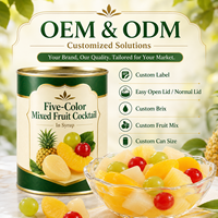 Gemengde fruitcocktail in blik, 850g in lichte siroop, HACCP, OEM, ODM, aangepast logo, blikverpakking voor importeurs en distributeurs.